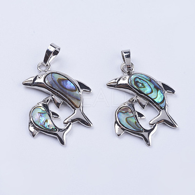 Abalone Shell/Paua Shell Pendants SSHEL-L008-11P-1