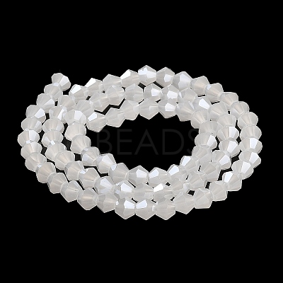 Imitation Jade Electroplate Glass Beads Strands GLAA-F029-J4mm-C06-1