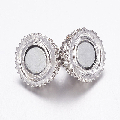 Alloy Rhinestone Magnetic Clasps with Loops X-BSAHH050-1