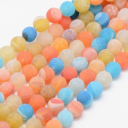 Natural Weathered Agate Beads Strands X-G-G589-10mm-11-1