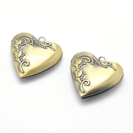 Brass Locket Pendants KK-F717-37AB-NR-1