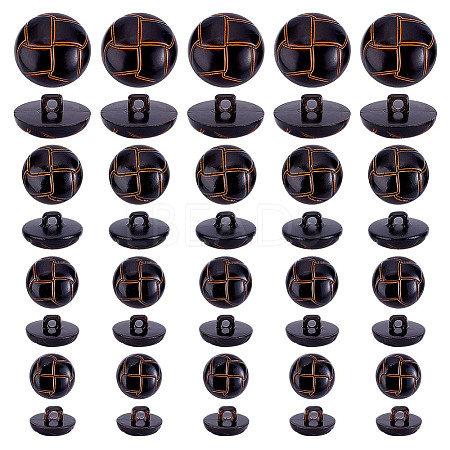 60Pcs 4 Style Plastic Shank Buttons BUTT-HY0001-19A-1