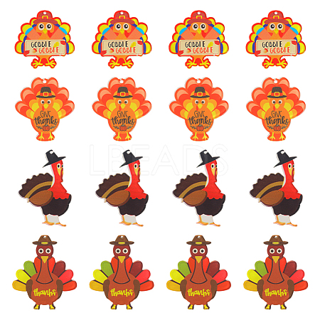 16Pcs 4 Styles Thanksgiving Day Opaque Acrylic Pendants SACR-SC0001-18-1