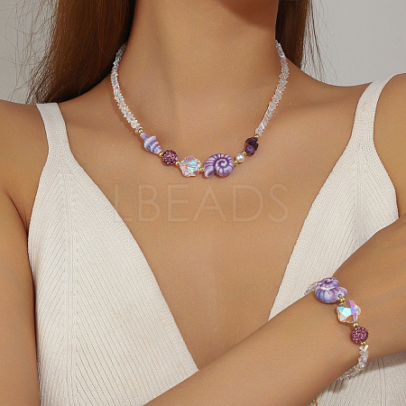 Alloy & Rhinestone & Glass & Porcelain & Plastic Pearl Beaded Necklaces & Beaded Bracelets FS-WG8B806-03-1