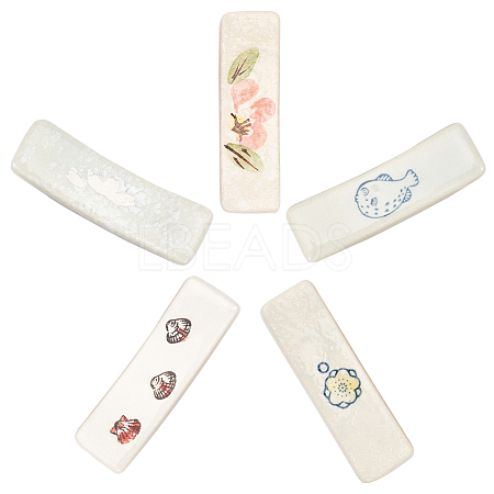 5Pcs 5 Styles Ceramic Chopsticks Stand DJEW-CP0001-38B-1