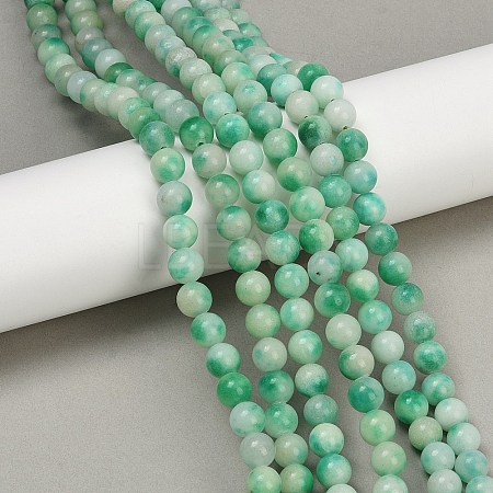 Dyed Natural White Jade Beads Strands G-F591-26-8mm-1