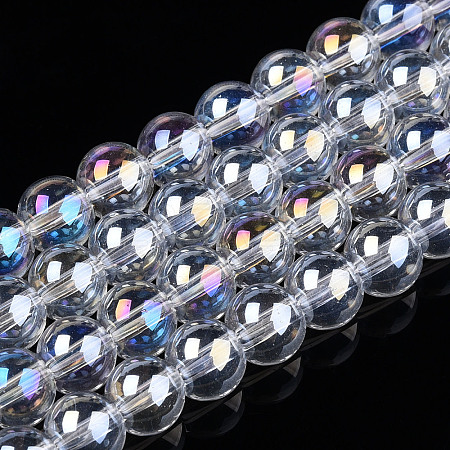 Electroplate Transparent Glass Beads Strands LS-GLAA-T032-T6mm-AB13-1