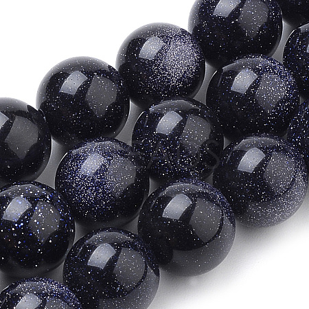 Synthetic Blue Goldstone Beads Strands X-G-S259-41-6mm-1