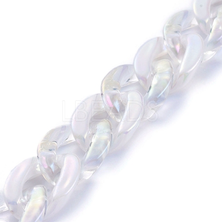 Handmade Imitation Pearl Acrylic Curb Chains AJEW-JB00626-01-1