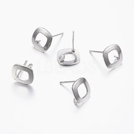 Non-Tarnish 304 Stainless Steel Stud Earring Findings X-STAS-I071-15P-1