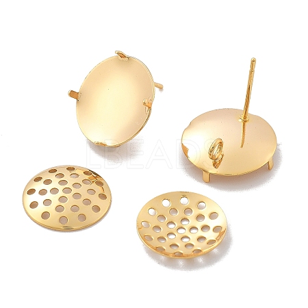 Brass Studs Earring Findings KK-K382-16B-G-1