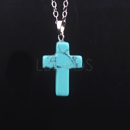 Synthetic Turquoise Pendants G-PW0006-02P-26-1