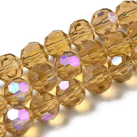 Electroplate Transparent Glass Beads Strands EGLA-A035-T10mm-L17-1