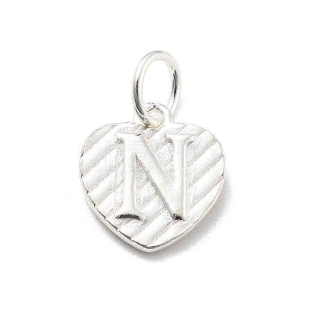 925 Sterling Silver Heart with Capital Letter Charms STER-S009-13N-S-1