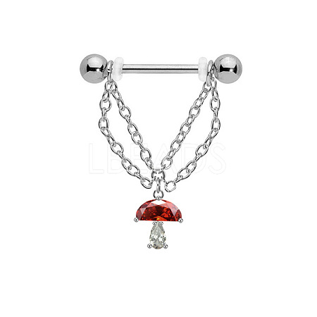 316L Surgical Stainless Steel Crystal Rhinestone Nipple Rings WGE19D8-01-1