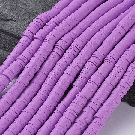 Flat Round Handmade Polymer Clay Beads LS-CLAY-R067-8.0mm-01-1
