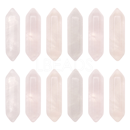 12Pcs Faceted Natural Rose Quartz Double Terminated Points G-OC0003-65-1