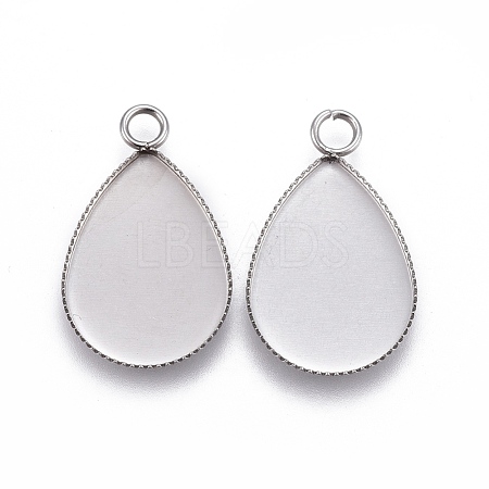 Tarnish Resistant 304 Stainless Steel Pendant Cabochon Settings STAS-L226-003P-1