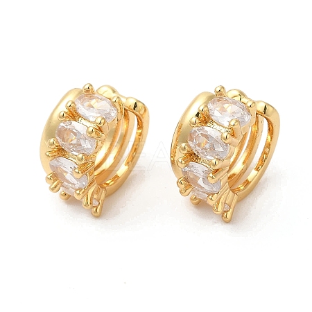 Real 16K Gold Plated Brass Cuff Earrings with Rhinestone for Women EJEW-D065-07G-03-1