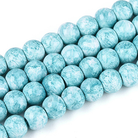 Baking Paint Glass Beads Strands X-DGLA-N016-6mm-08-1