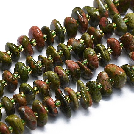 Natural Unakite Beads Strands G-K245-H12-01-1