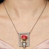 Alloy Rectangle Photo Frame with Vase Pendant Necklaces for Dried Flowers AL-CBA3C8B-18P-1
