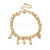 Heart Brass Multi-strand Charm Bracelets BJEW-L696-034G-1