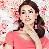 ANATTASOUL 4 Pairs 4 Colors Alloy Flamingo Chandelier Earrings EJEW-AN0004-43-5
