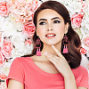 3 Pairs 3 Colors Alloy Flamingo Chandelier Earrings EJEW-AN0004-43-5