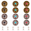 12Pcs 6 Colors Zinc Alloy & Synthetic Turquoise Buttons BUTT-TA0001-18-3