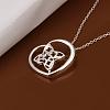 Trendy Silver Color Plated Brass Hollow Heart Pendant Necklaces For Women NJEW-BB12801-5