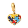304 Stainless Steel Colorful Enamel European Dangle Charms STAS-U005-23G-1