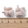 Animal Flocking Resin Pendants RESI-A049-03E-3