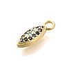 Brass Micro Pave Cubic Zirconia Charms KK-G519-09G-04-2