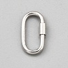 1Pc 925 Sterling Silver Locking Carabiner STER-NB0001-24P-1