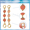 Unicraftale 3Pcs 3 Style Alloy Enamel Strawberry Link Purse Strap Extenders DIY-UN0004-55-4