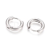 Tarnish Resistant 202 Stainless Steel Huggie Hoop Earrings A-EJEW-F111B-13mm-P-2