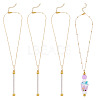 4Pcs Brass Round Ball Cable Chain Necklace Making NJEW-TAC0019-1