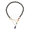 Chakra Gemstone Round Beaded Necklaces with 304 Stainless Steel OT Clasps NJEW-JN06348-3