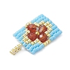 Beaded Rectangle Charms PALLOY-MZ01149-5
