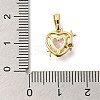 Brass Micro Pave Cubic Zirconia Charms KK-I717-01G-3