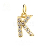 Brass Cubic Zirconia Pendants with Jump Rings LS-FIND-PW0024-09K-1