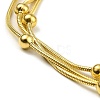 304 Stainless Steel Satellite Chains Triple Layer Multi-strand Bracelet for Women BJEW-M040-01G-2