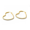Crystal Rhinestone Heart Hoop Earrings EJEW-M214-17A-G-2