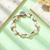 Natural Pearl Braided Bead Bracelets with Waxed Polyester Cords BJEW-TA00291-4