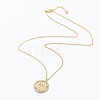 Brass Micro Pave Clear Cubic Zirconia Pendant Necklaces NJEW-J059-01B-2