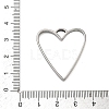 Heart 304 Stainless Steel Open Back Bezel Pendants STAS-K279-04A-P-3