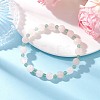 2Pcs Natural Green Aventurine & Rose Quartz Round Beaded Stretch Bracelets for Women BJEW-JB11926-4