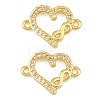 Brass Micro Pave Clear Cubic Zirconia Connestor Charms CU-CBAB3AD-02G-01-1