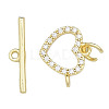 Brass Micro Pave Clear Cubic Zirconia Toggle Clasps KK-N259-03-4